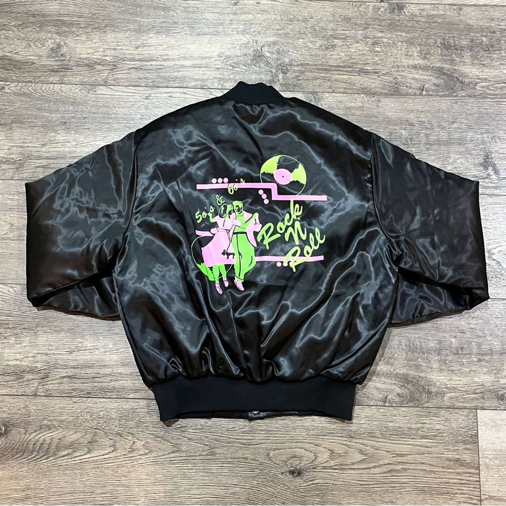 Vintage 50s and 60s Rock n Roll Satin Jacket Mens Size Large